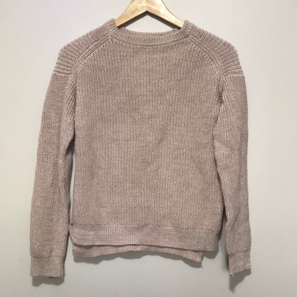 JOHN + Jenn pink knit sweater with weave laced in the back Small - Picture 2 of 12